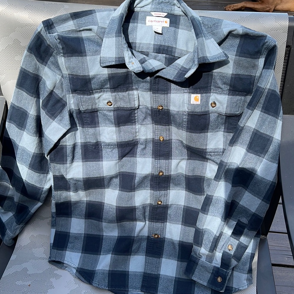 Carhartt plaid flannel button down shirt